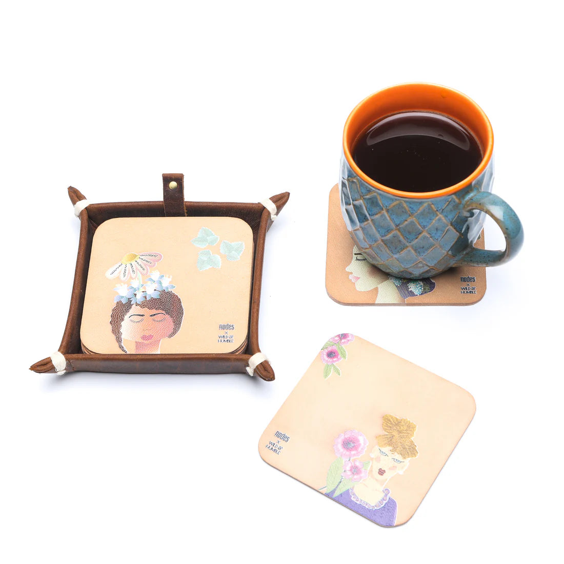 Wild & Humble - Leather Coaster Set