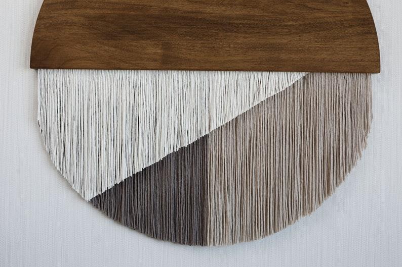 Sacred Threadwork - round fiber art tricolor