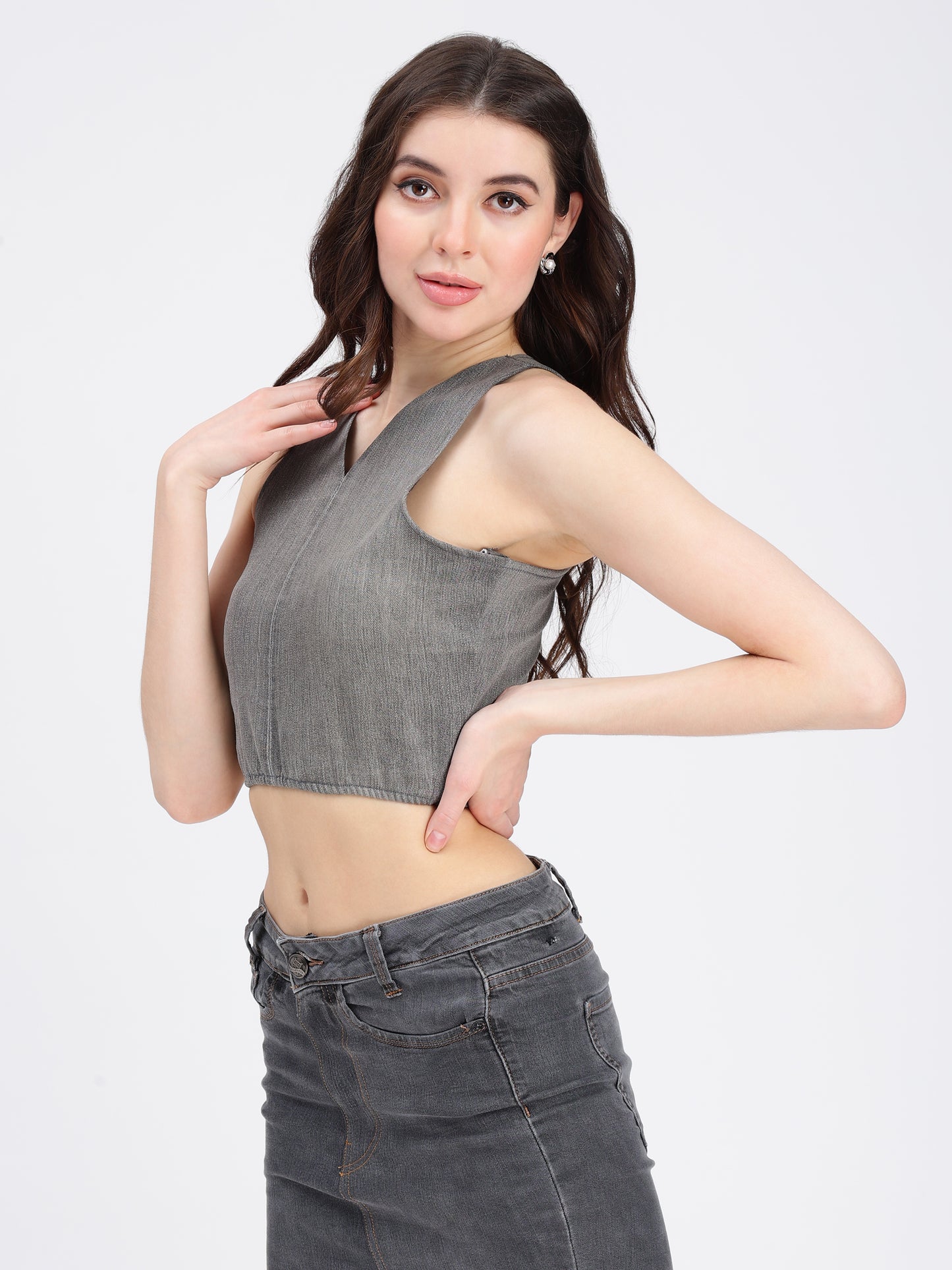 GREY CROP TOP