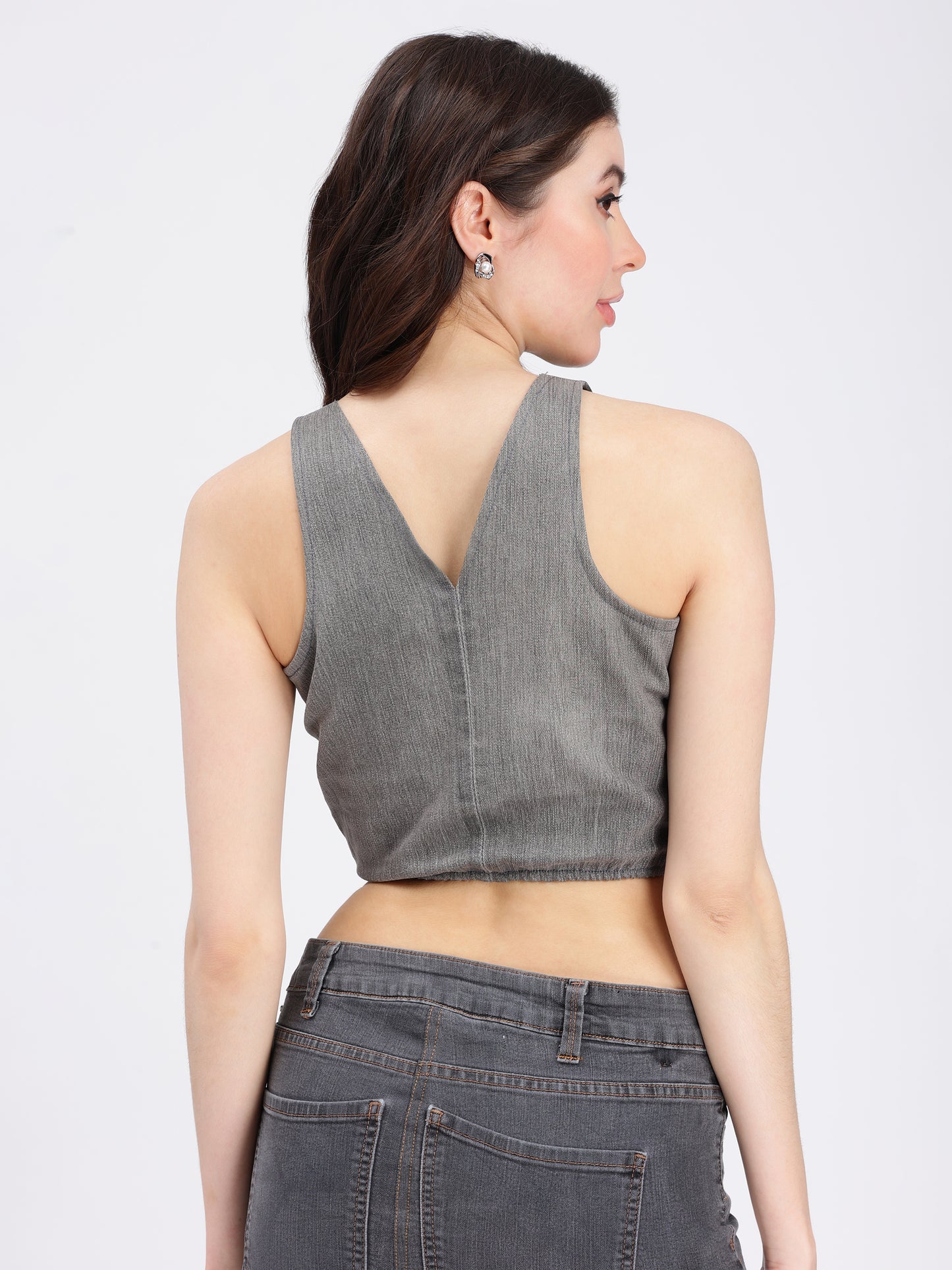 GREY CROP TOP