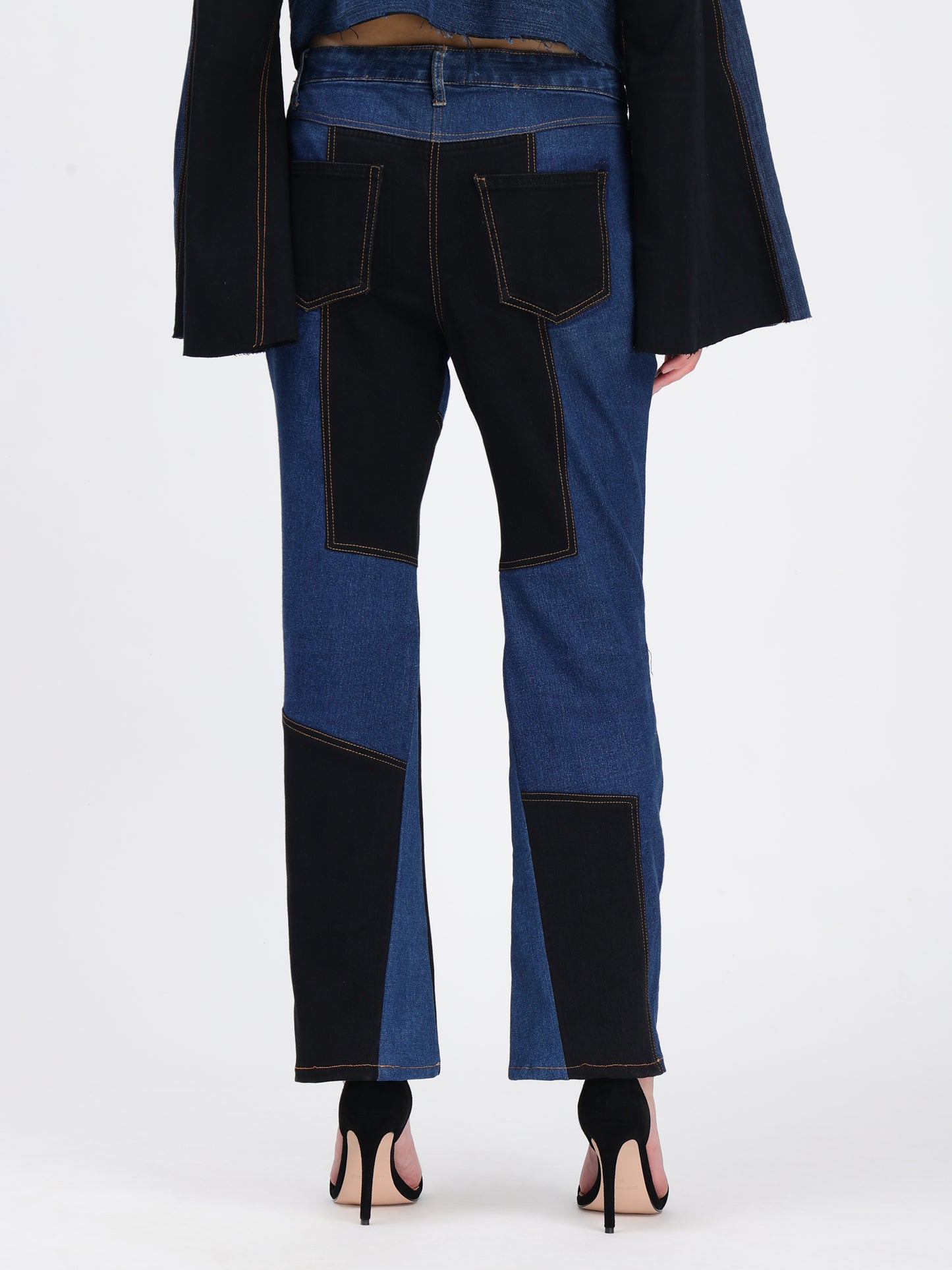 BLUE-BLACK STRAIGHT FIT PANT
