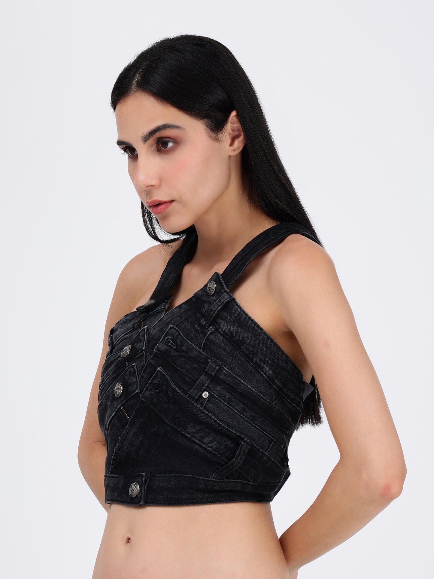 WAIST BELT TOP BLACK