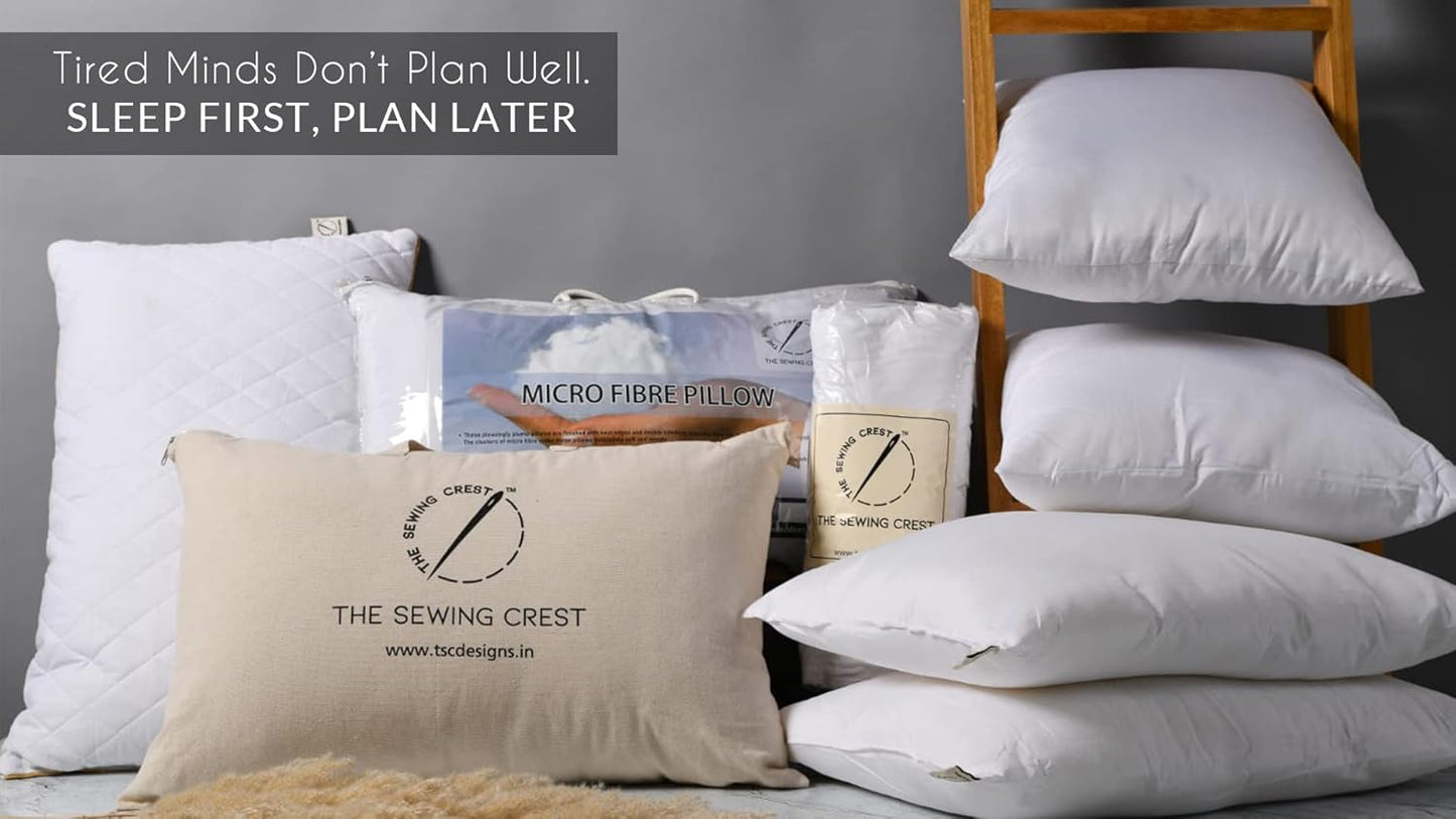 Soft & Fluffy Plain Solid Comfortable Sleeping Bed Pillow Set of 2