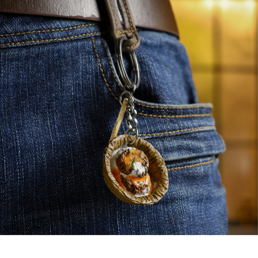 Aloo Tikki Miniature Keychain