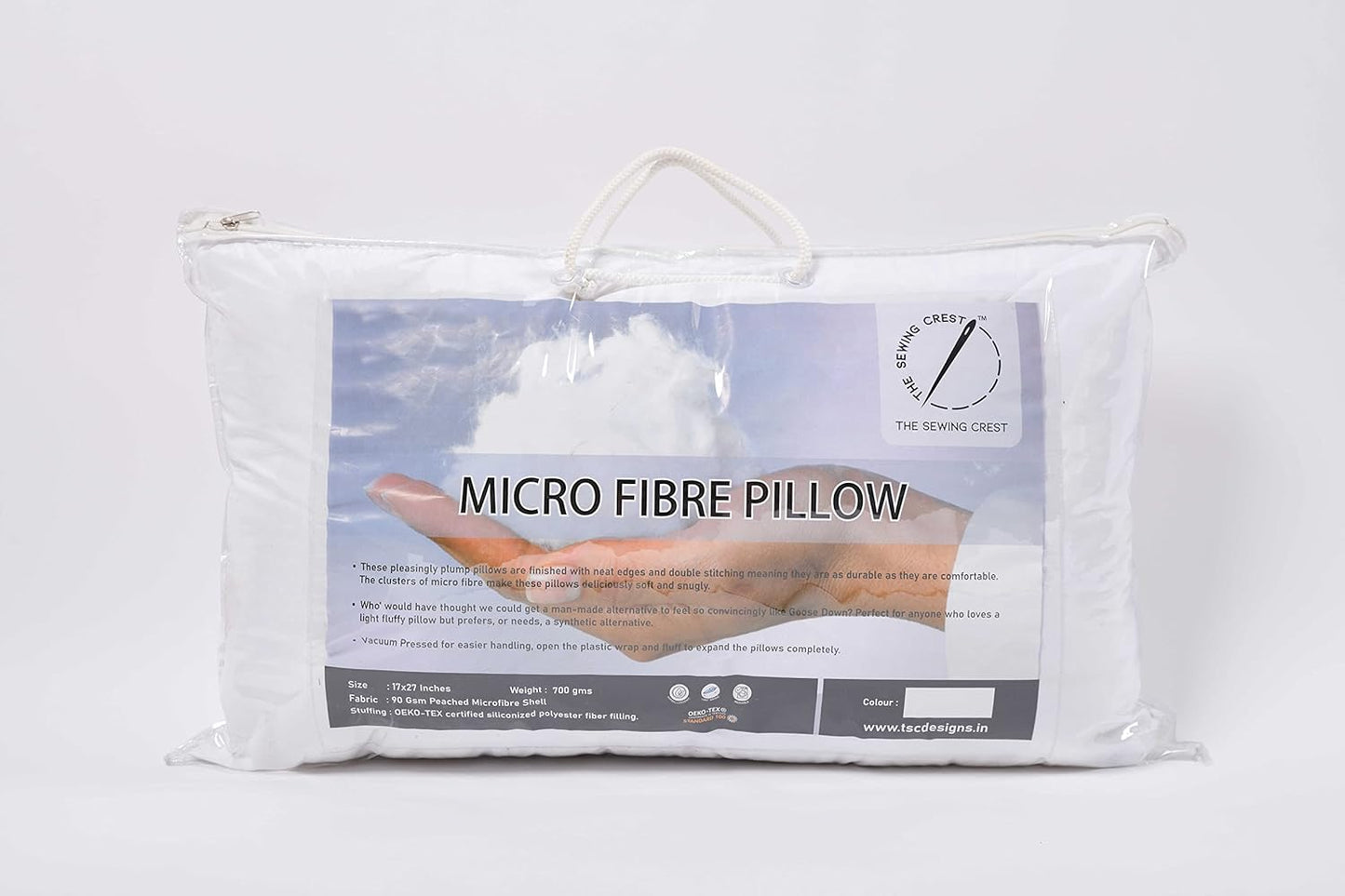 Soft & Fluffy Plain Solid Comfortable Sleeping Bed Pillow Set of 2