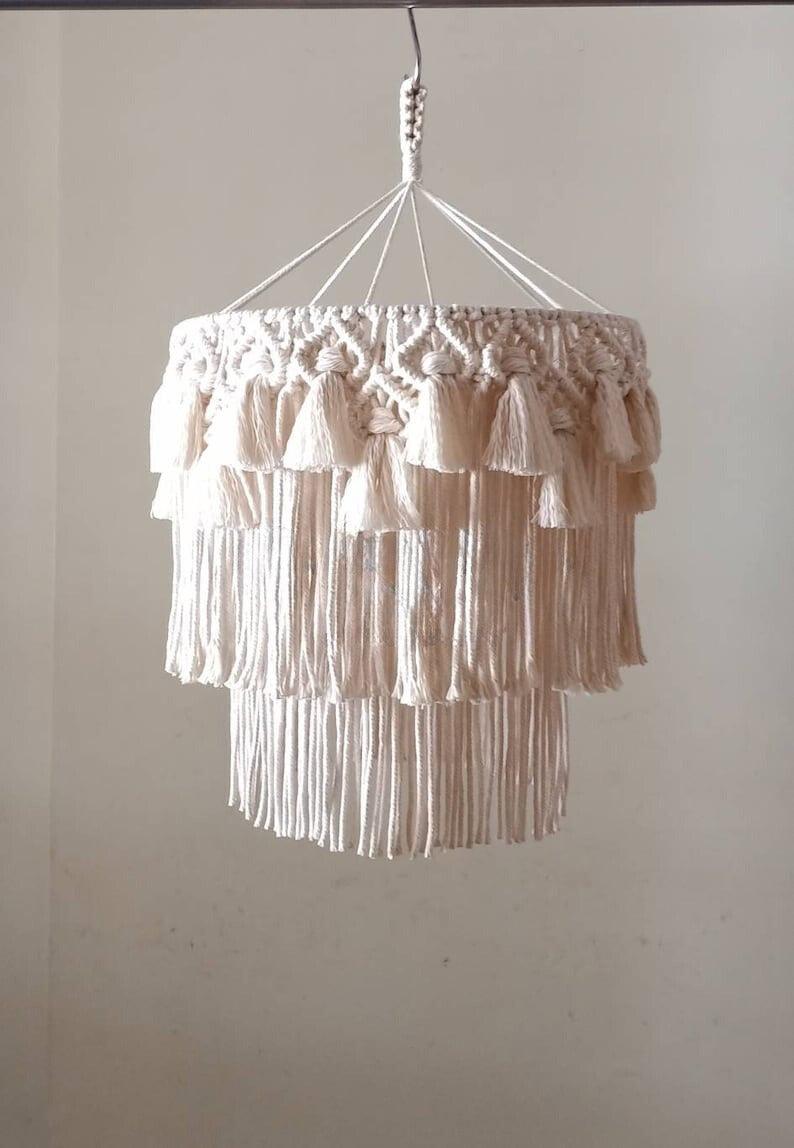 Crafty Lighting Decor - Macrame Handmade Chandelier