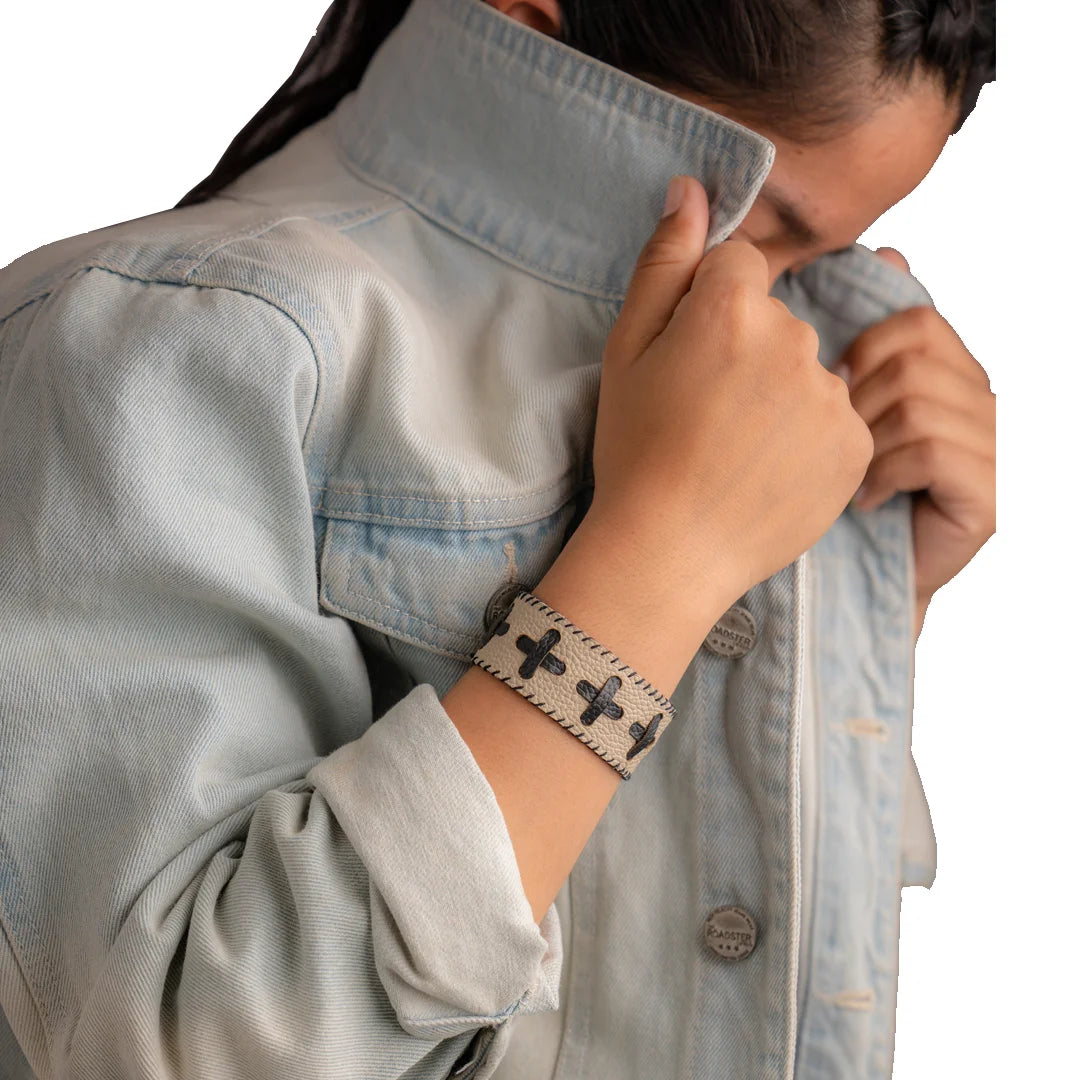 Handcrafted And Upcycled Unisex Bracelet - Cross