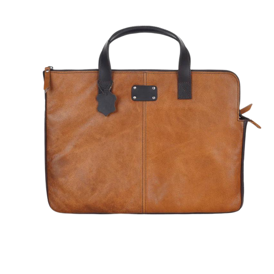 Handy Held Genuine Leather Laptop Bag Midnight Blue