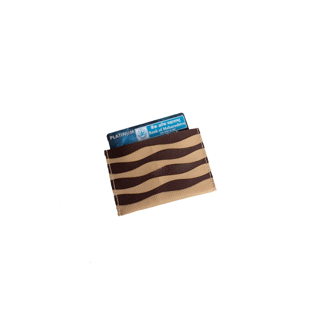 Handcrafted And Upcycled Card Cases - Waves (Coffee Brown)