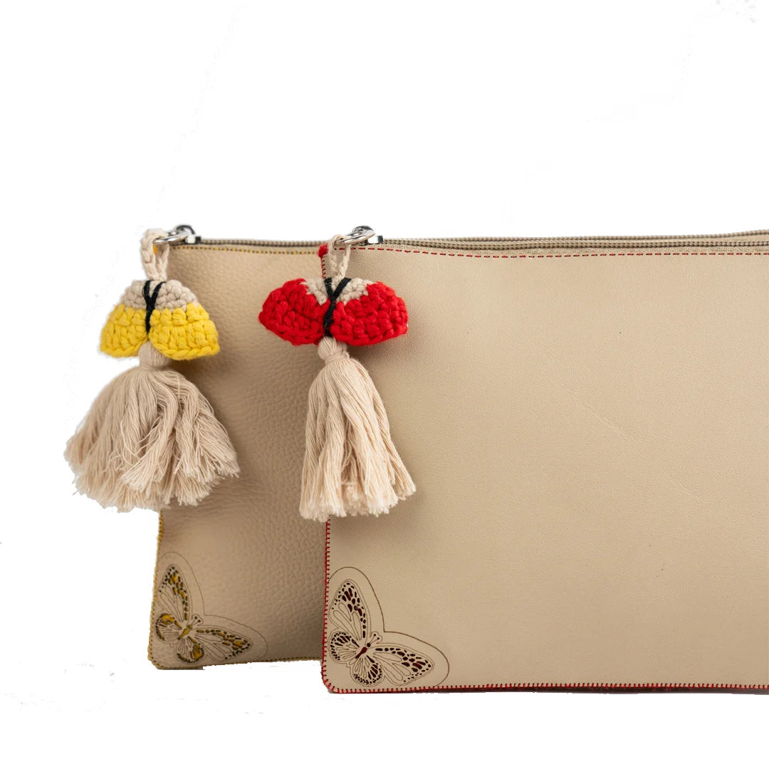 Handcrafted And Upcycled Clutch - Butterfly (Yellow)