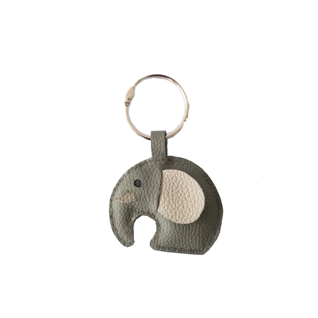 Upcycled Hand Made Elephant Key Chain - Embroidery