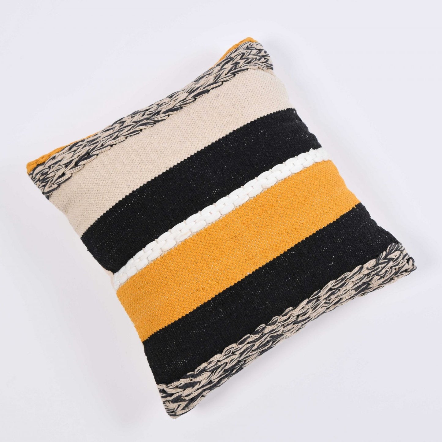 Cotton Indian Handwoven/Handloom Embroidered Cushion Cover-Ajmer (Set Of Two)