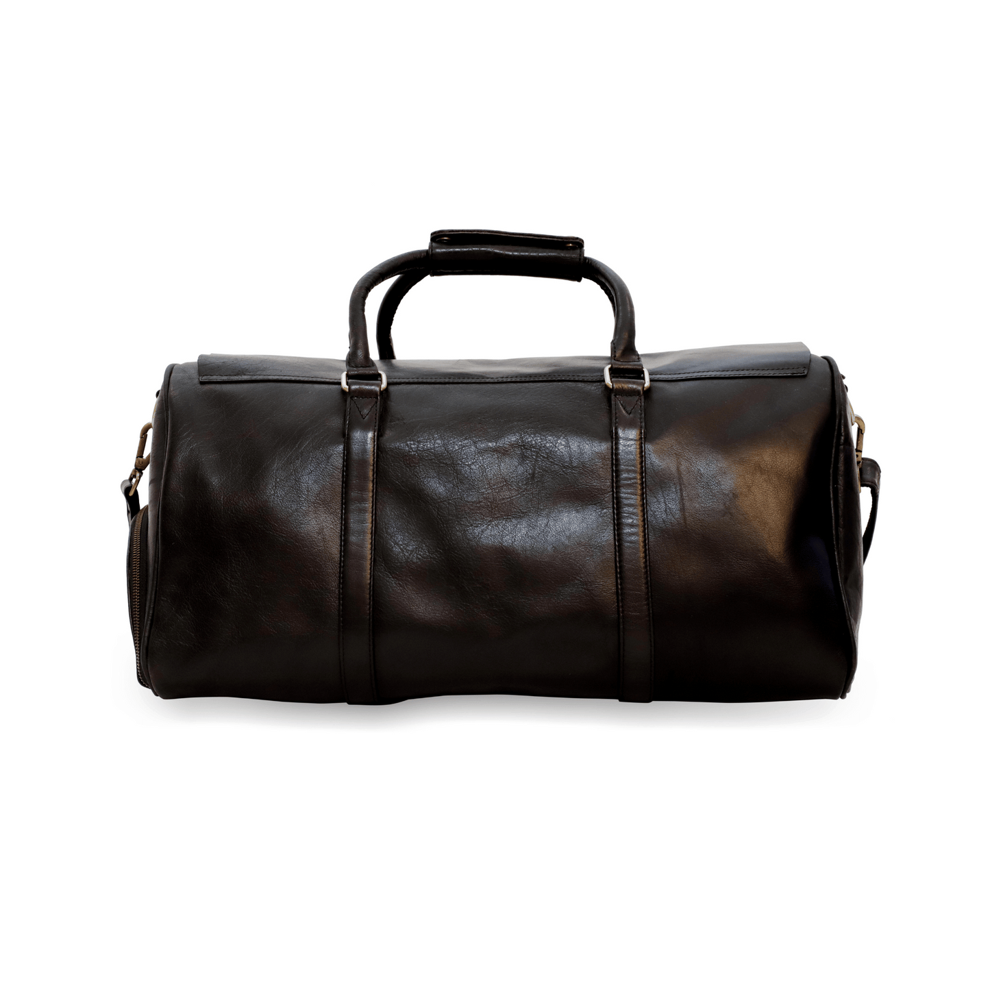 Flaplock Genuine Leather Duffle Bag Tan Touch