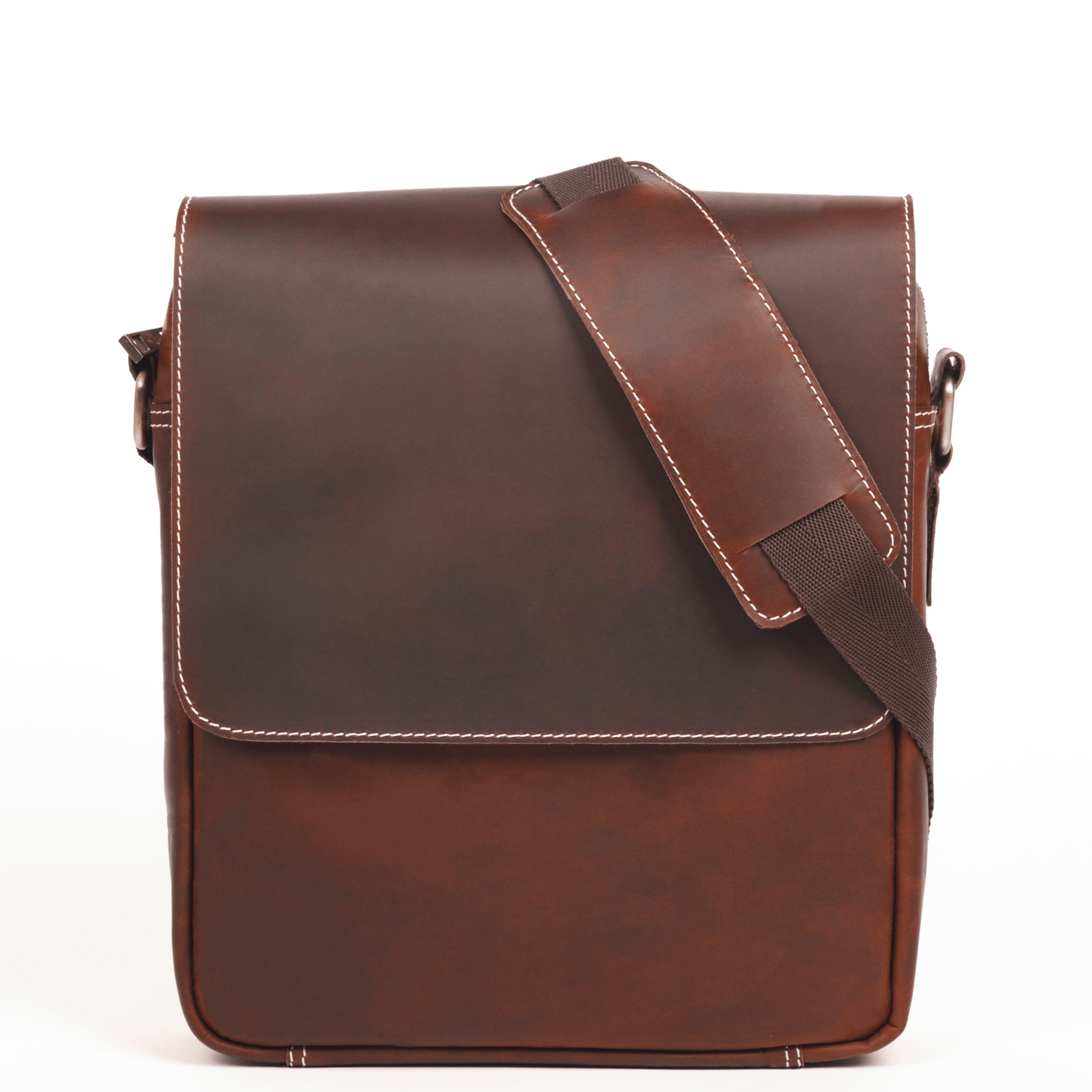 Zipper crossover Genuine Leather Cross Body Bag Ebony Black