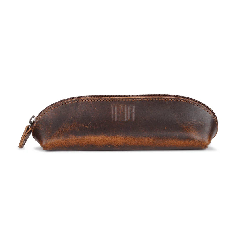 Pen Pod Pencil Box Genuine Leather Sepia Wine