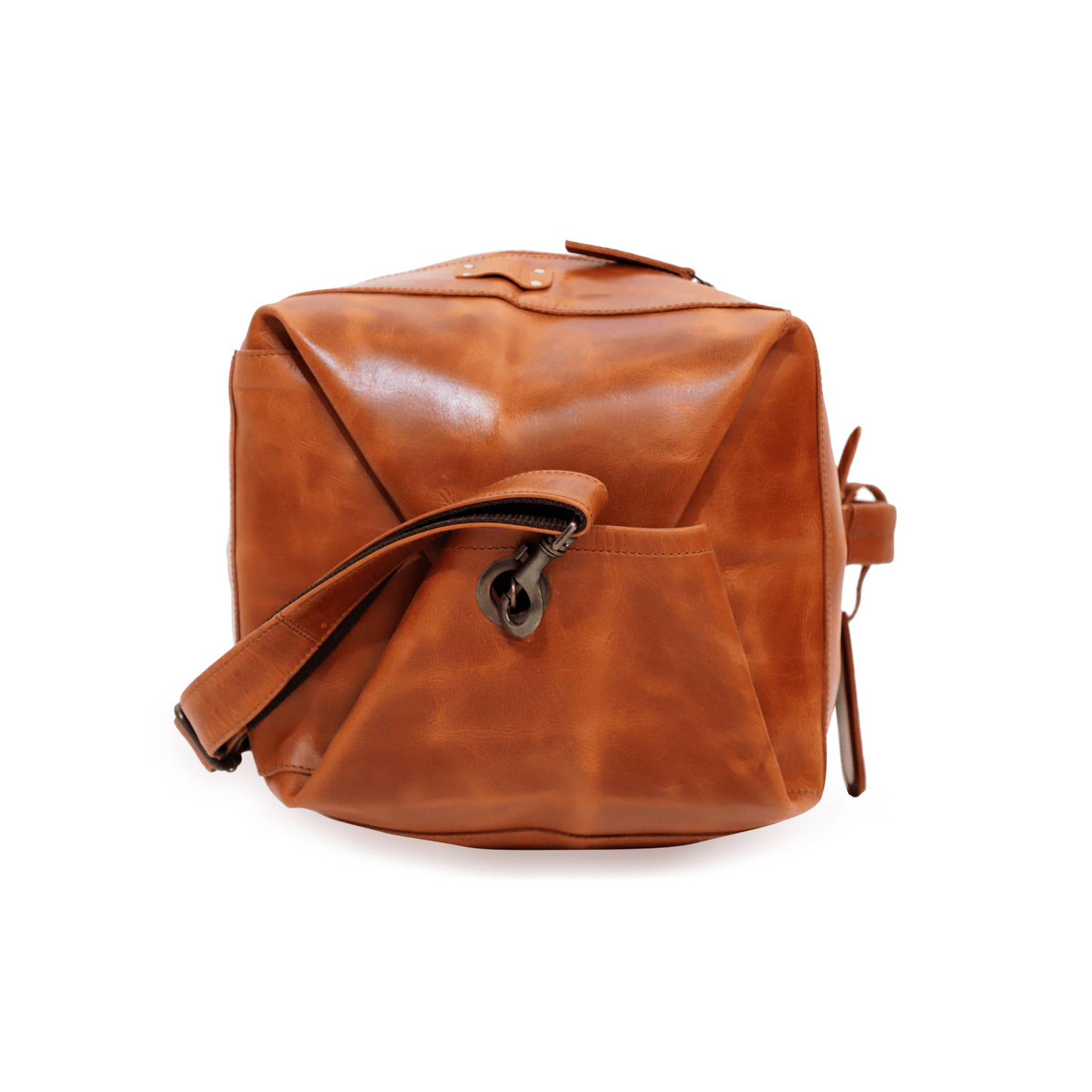 Troopers Military Genuine Leather Duffle Bag Hard Tan