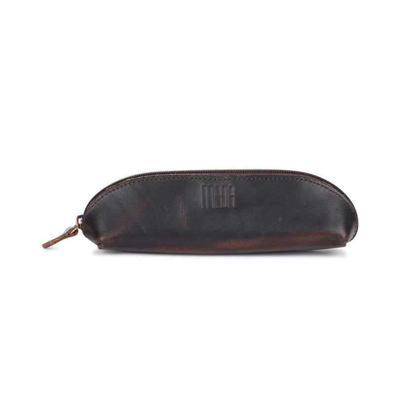 Pen Pod Pencil Box Genuine Leather Hard Tan