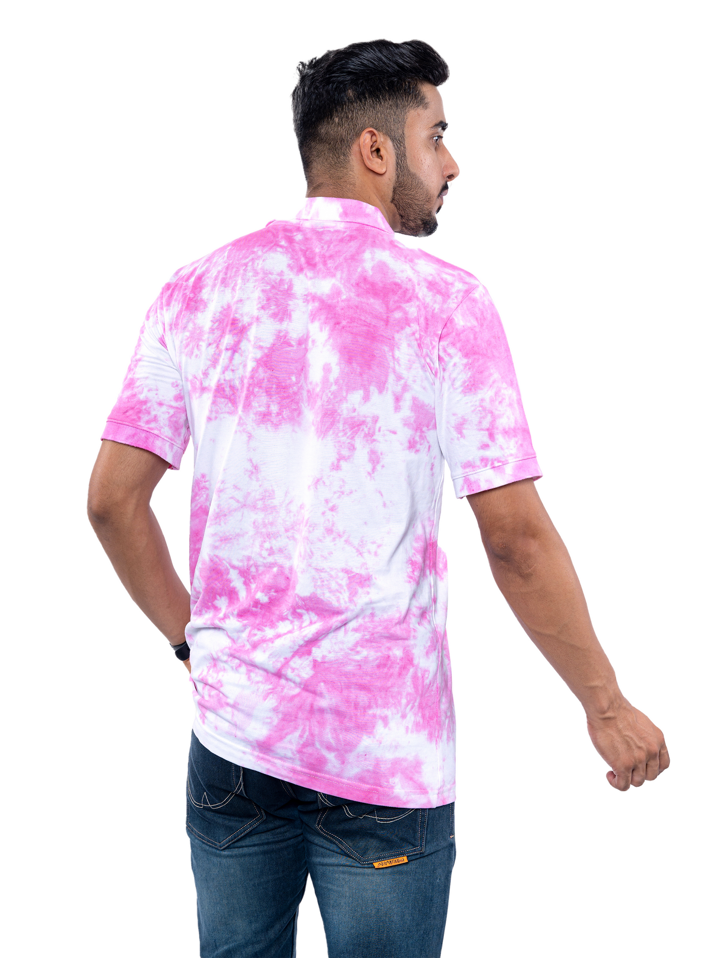 Pink Tie & Dye Polo T-Shirt