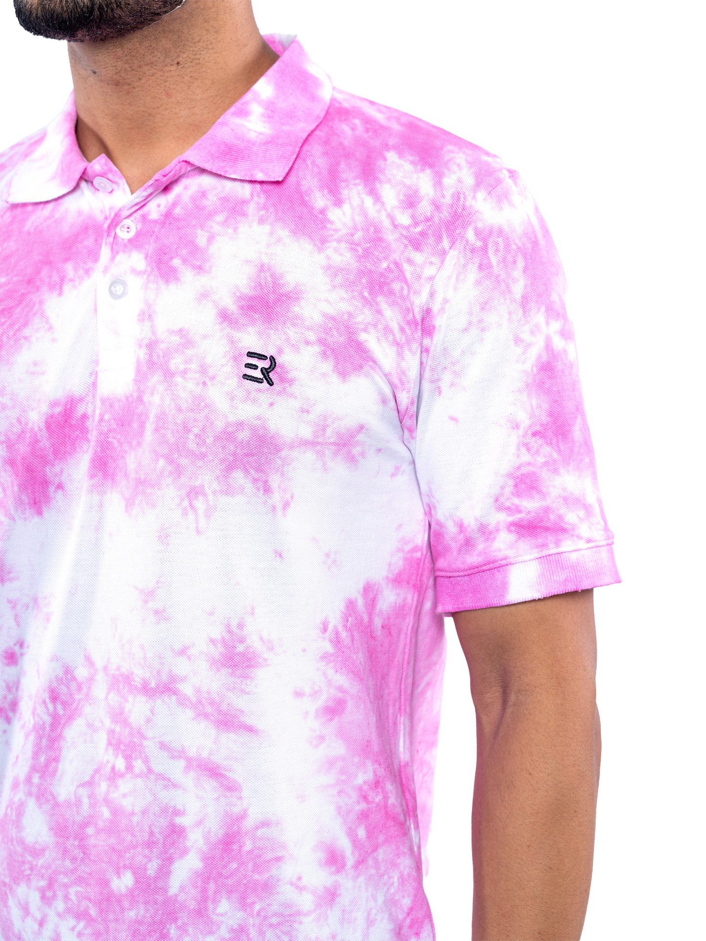 Pink Tie & Dye Polo T-Shirt