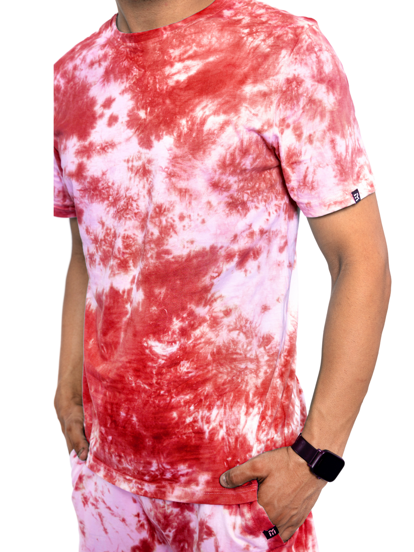 Yellow Tie & Dye Round Neck T-Shirts - Men