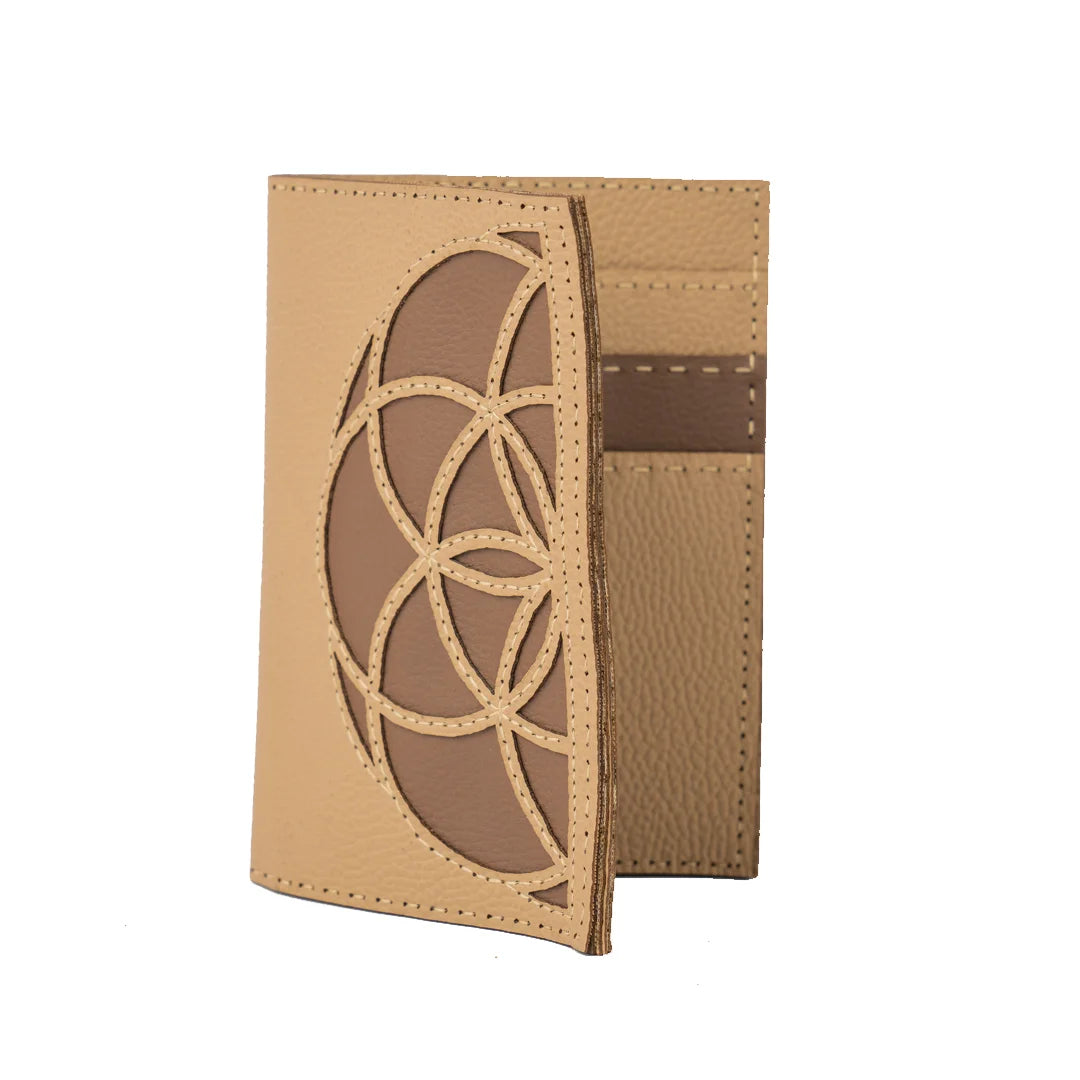 Hand Made And Upcycled Designer Wallets - Mandala (Beige)