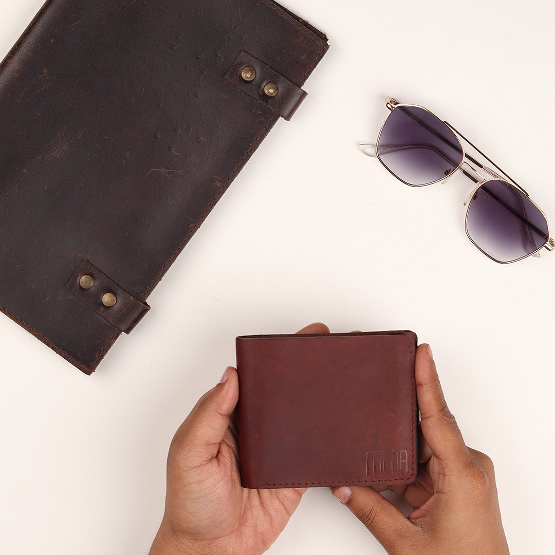 Mini Glam Leather Wallet Sepia Wine