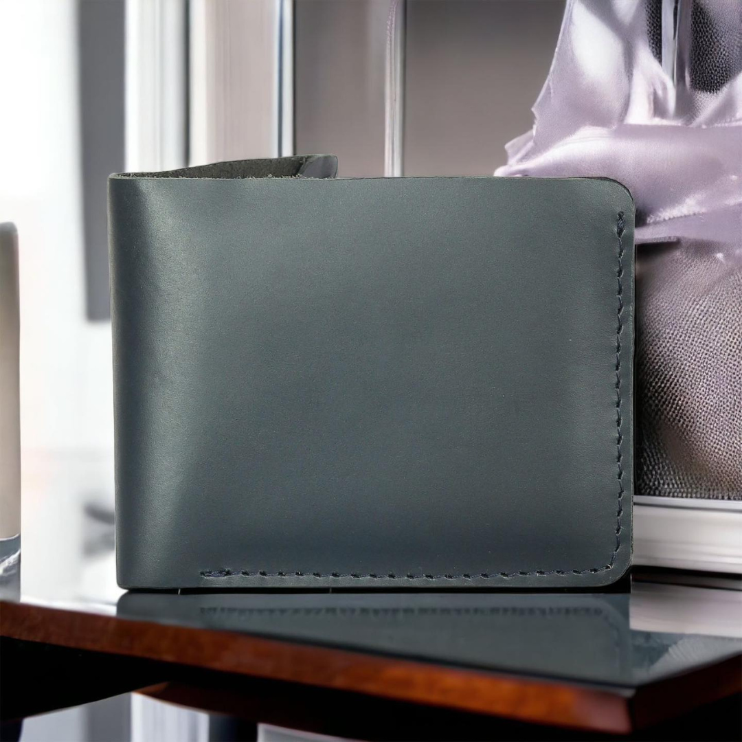 Mini Glam Leather Wallet Midnight Blue