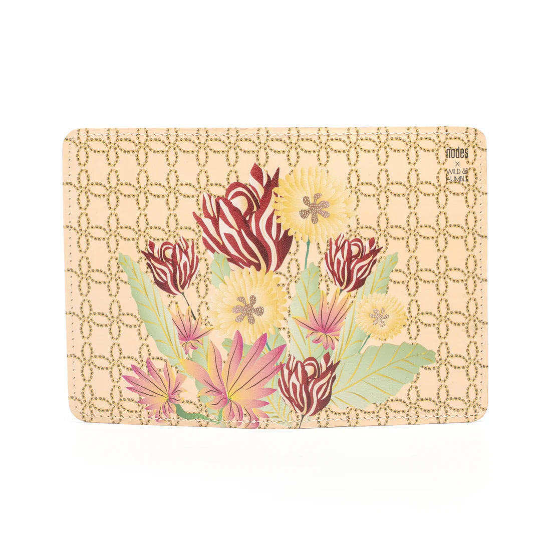 Top view of the passport cover in beige.