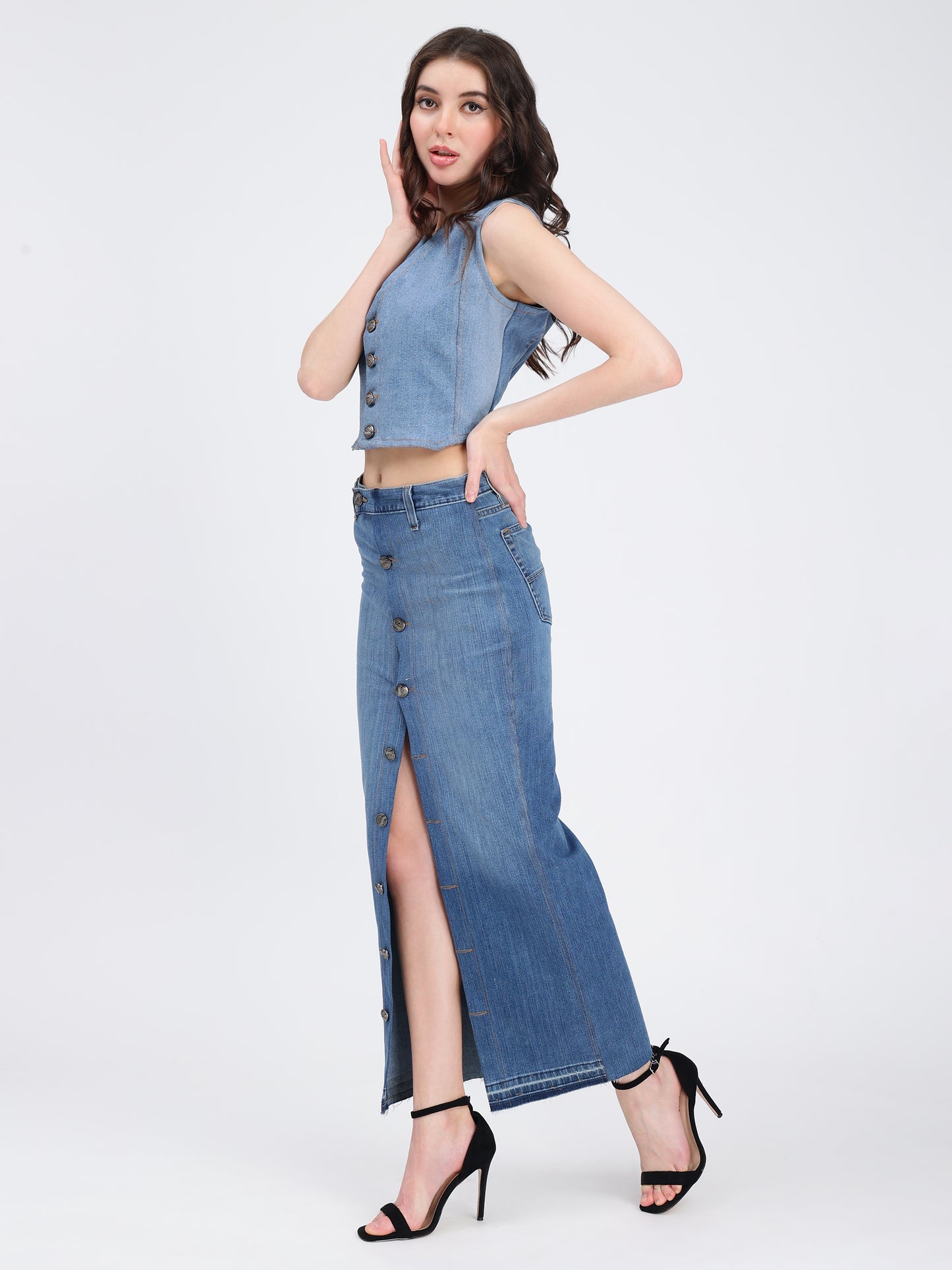 BUTTON-DOWN  SKIRT