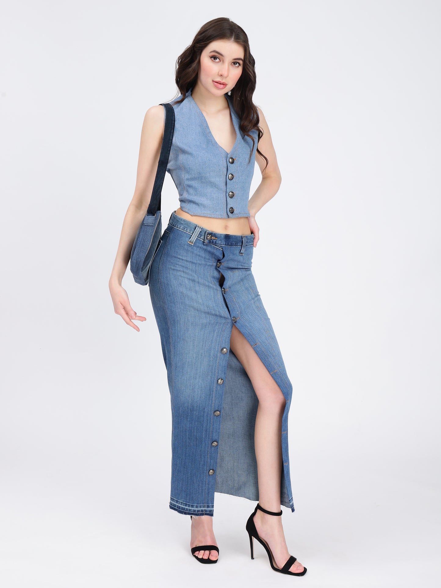 BUTTON-DOWN  SKIRT