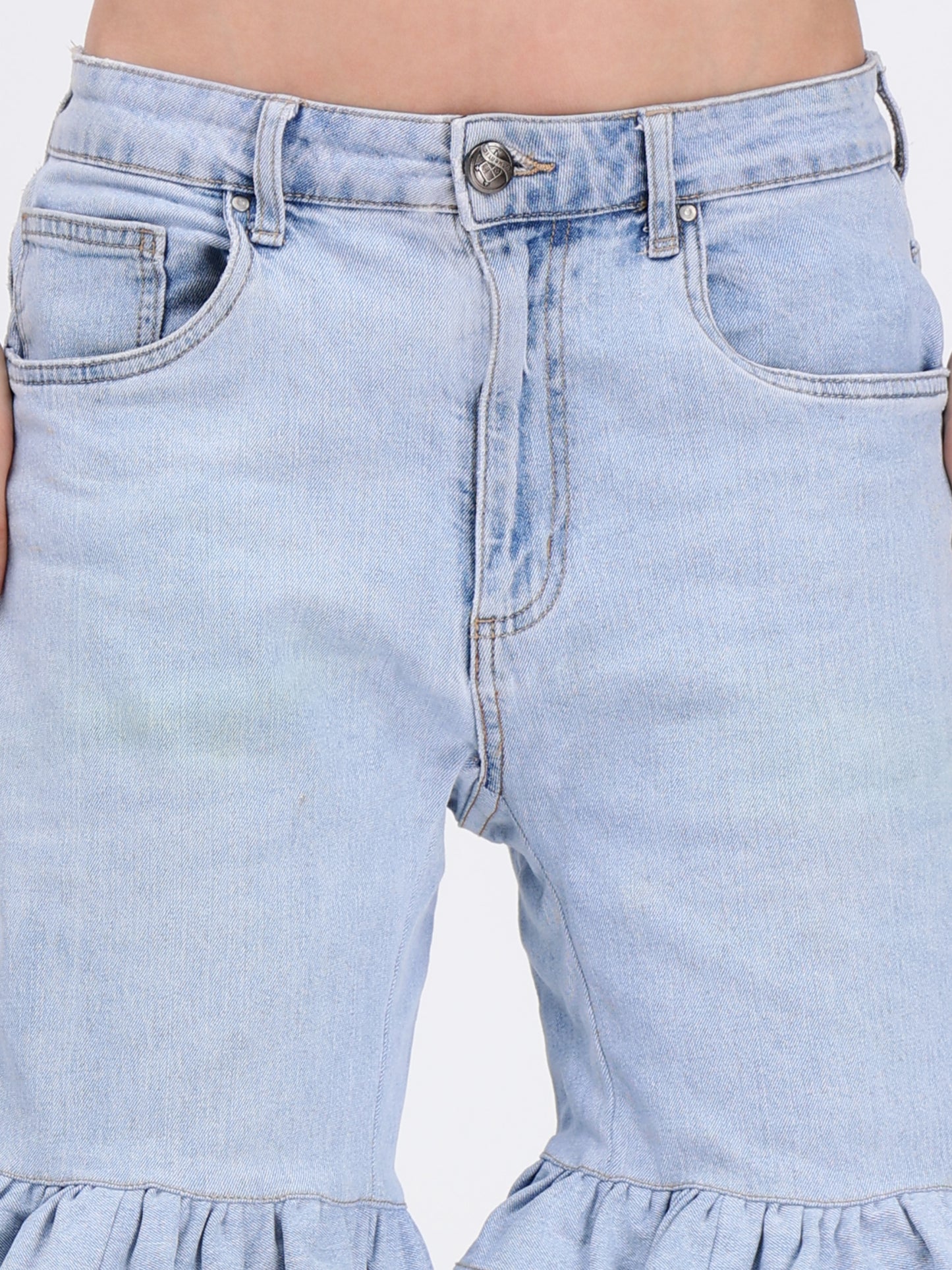 Flared Denim Shorts
