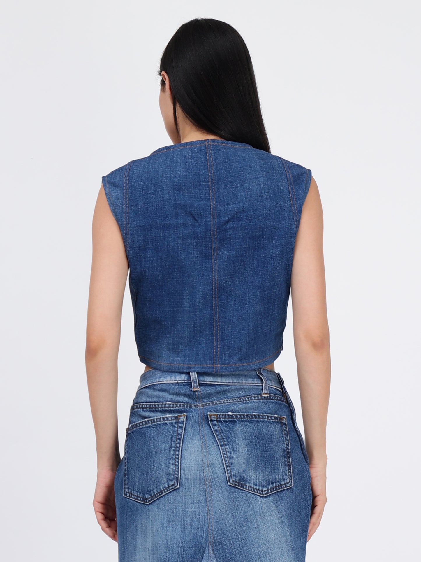 FRONT ZIPPER  TOP (BLUE)