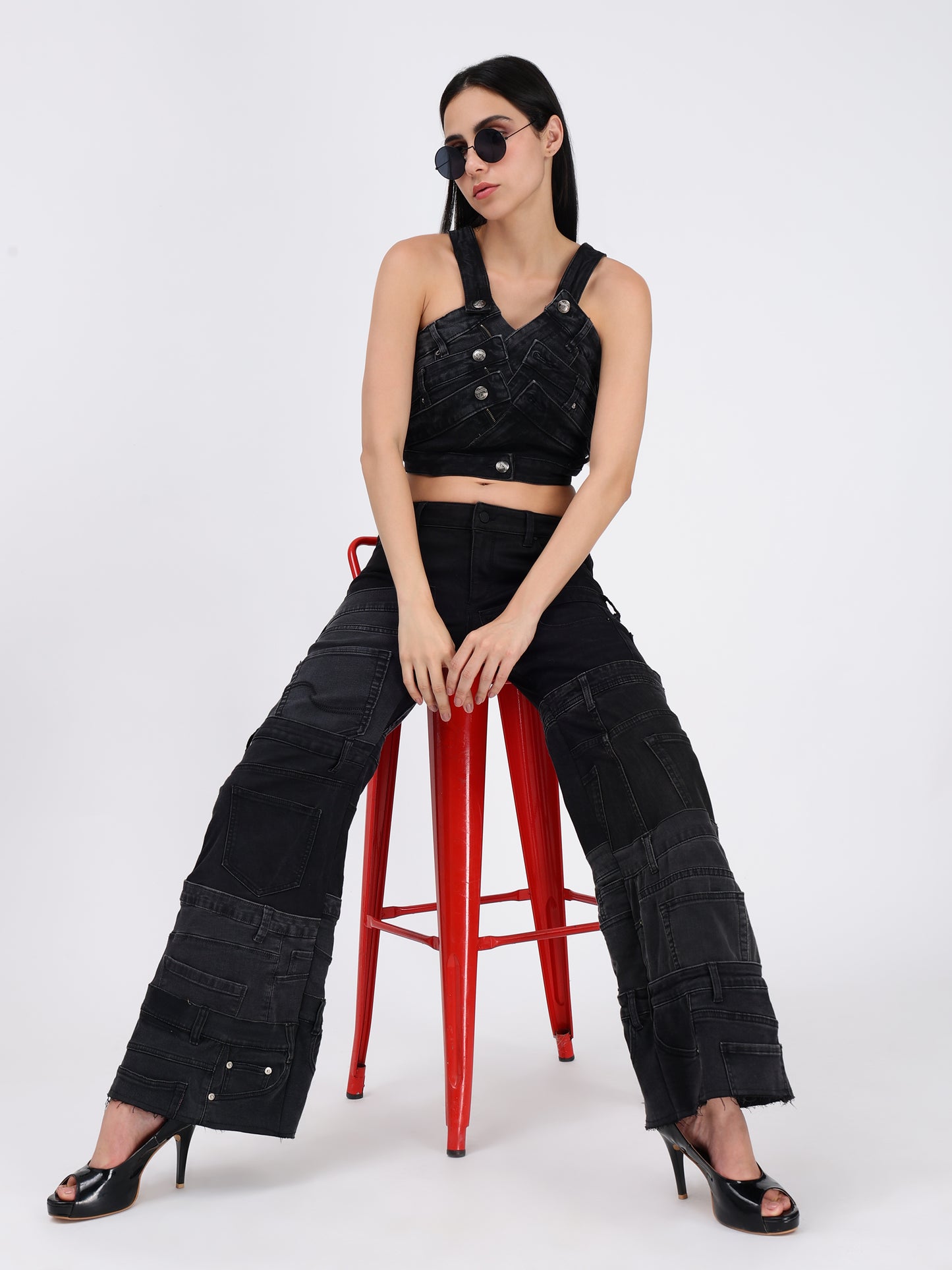 WAIST BELT TOP BLACK