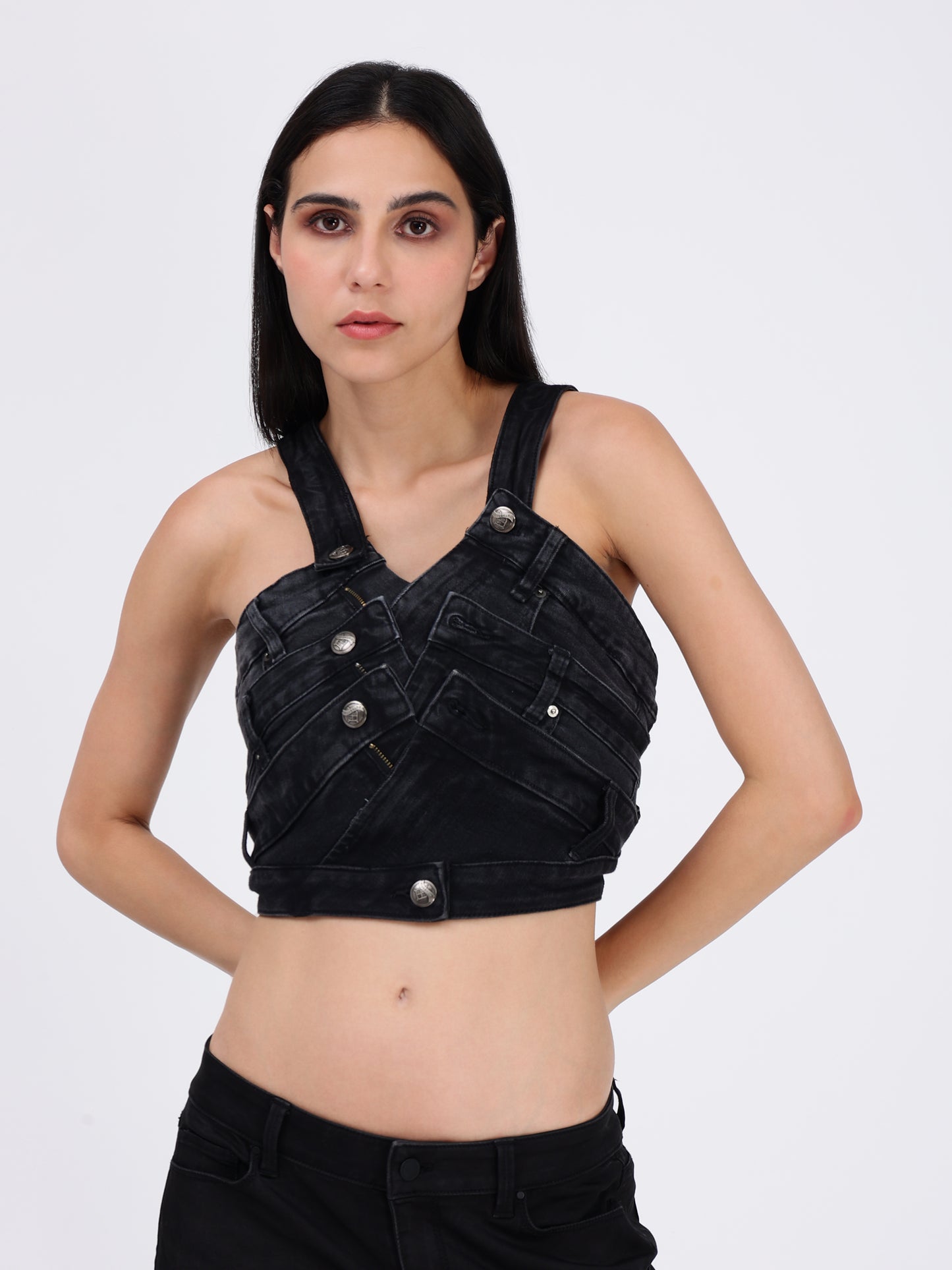 WAIST BELT TOP BLACK