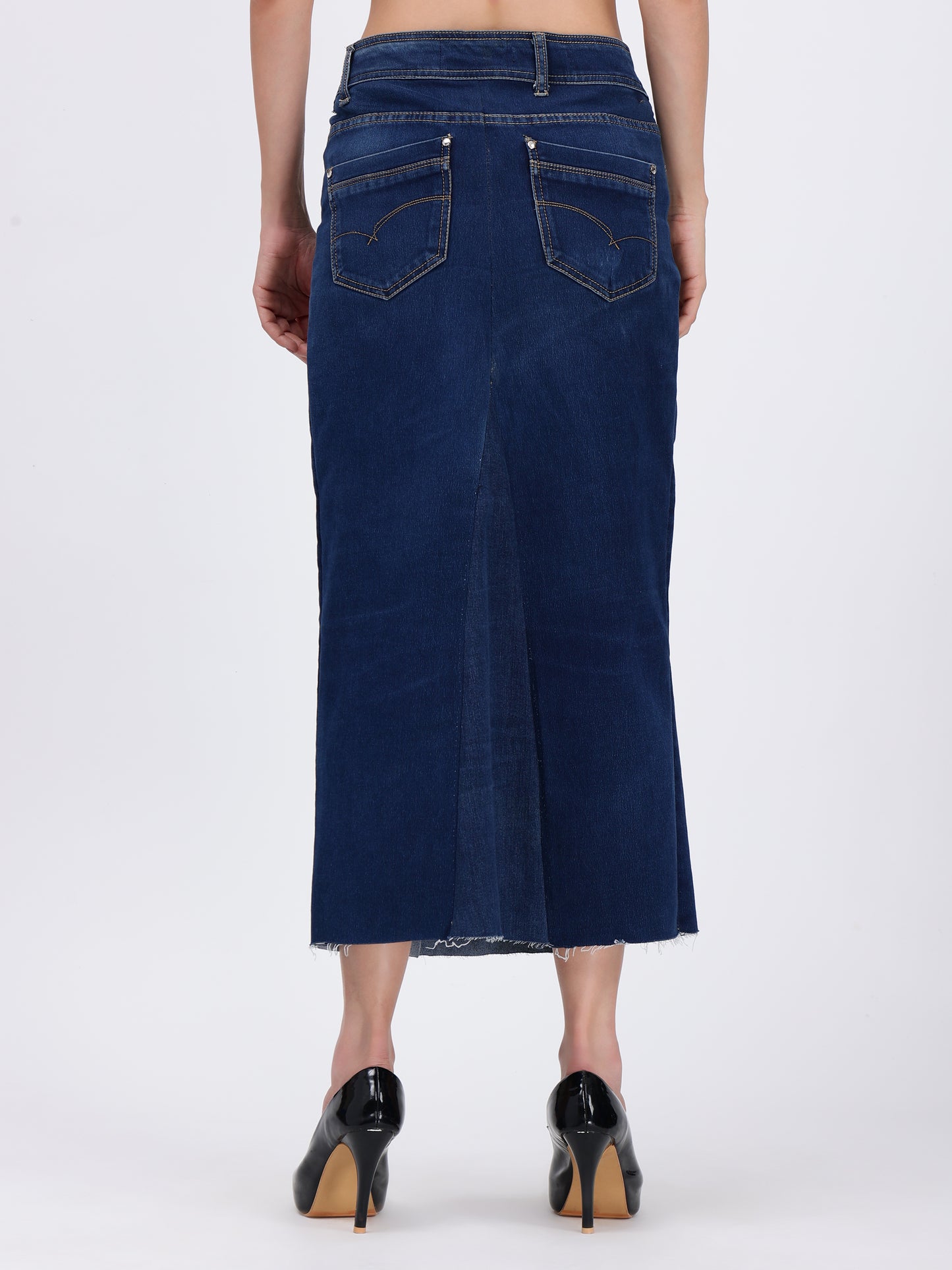 Front Slit Skirt Blue