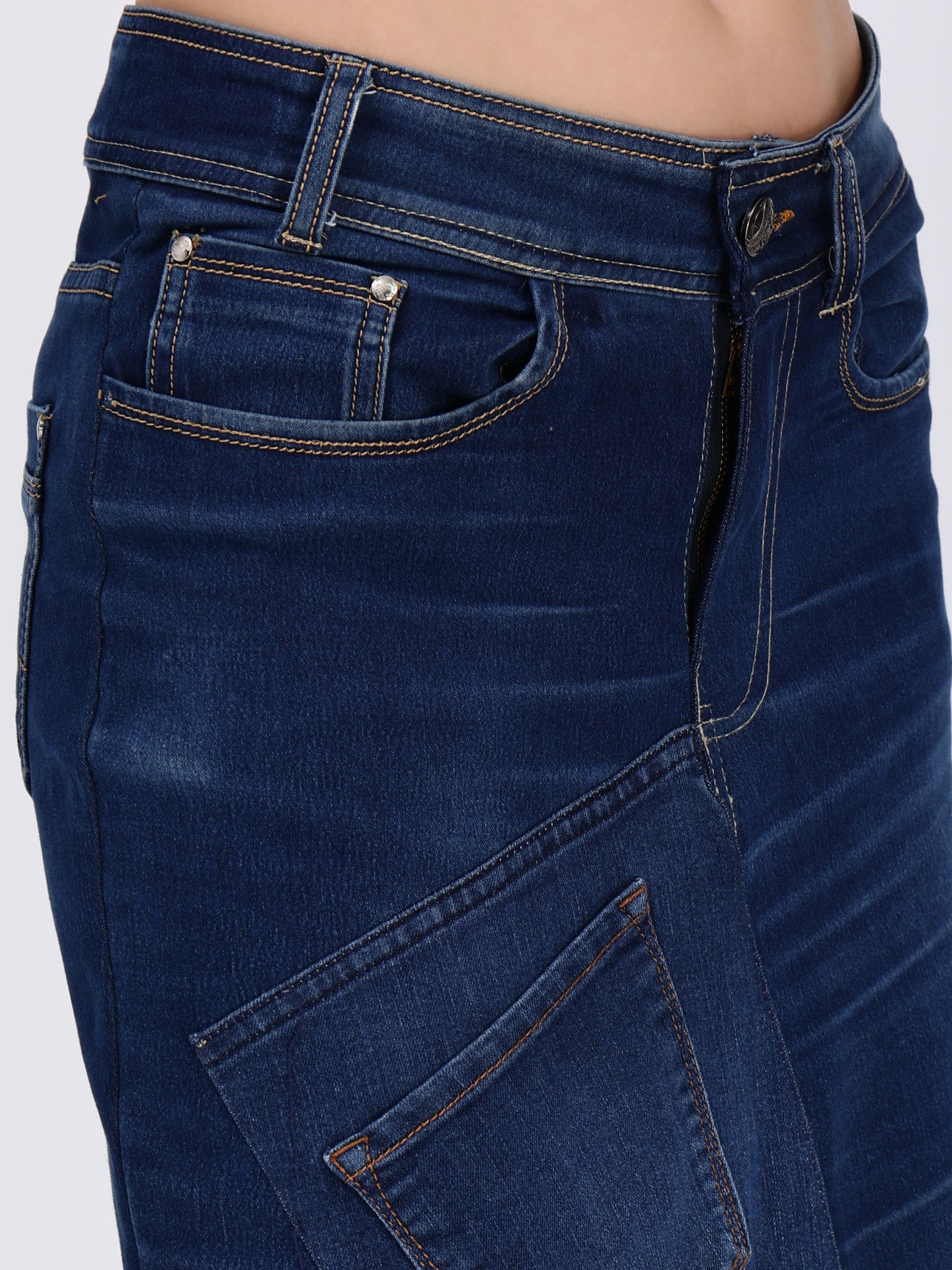 Front Slit Skirt Blue