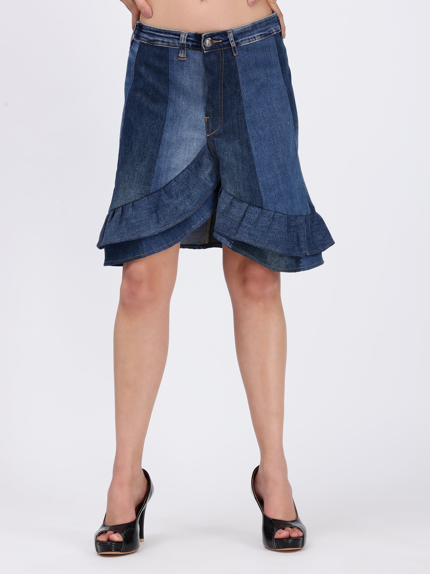 FLARED DENIM  SKIRT