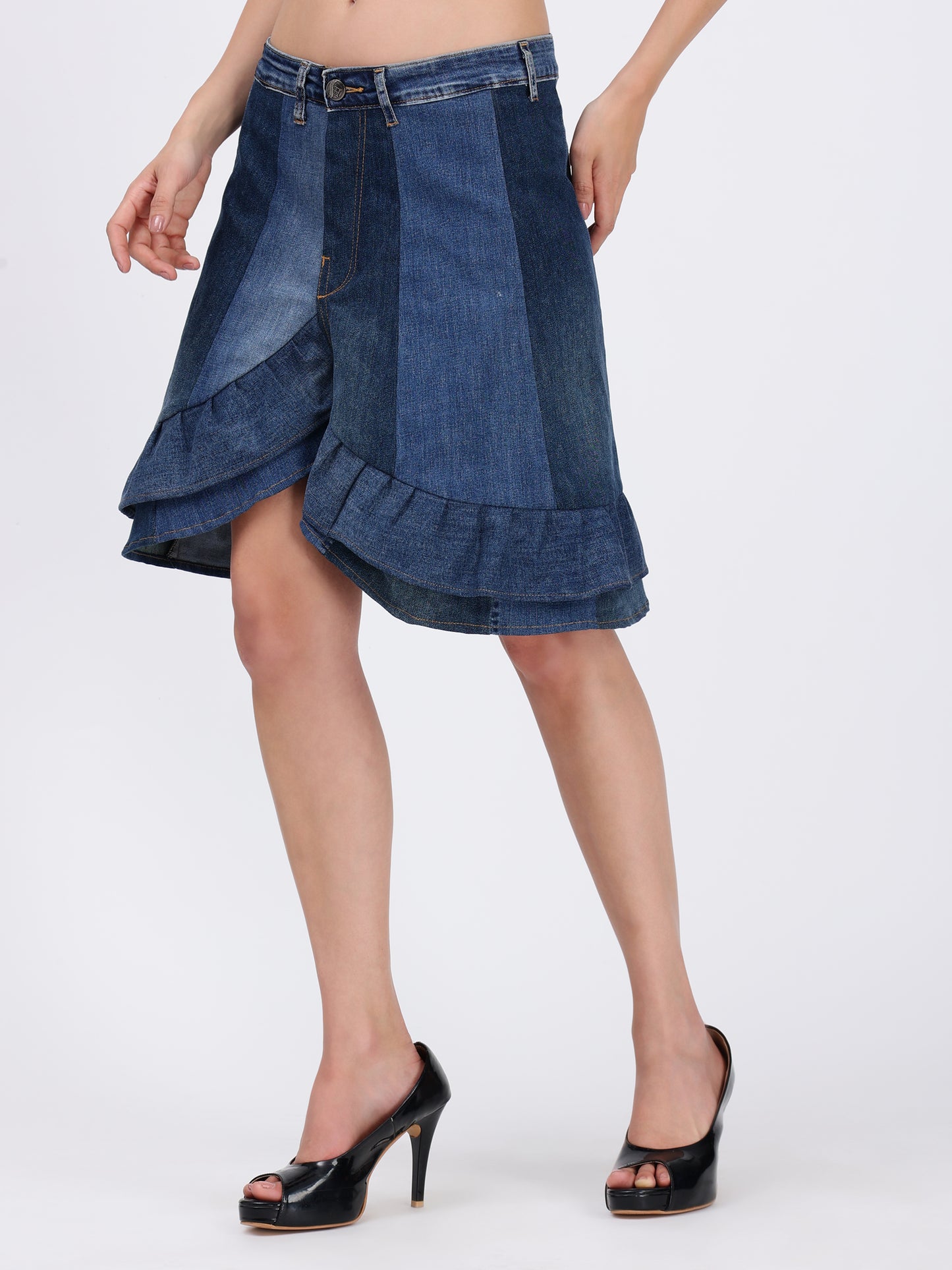 FLARED DENIM  SKIRT