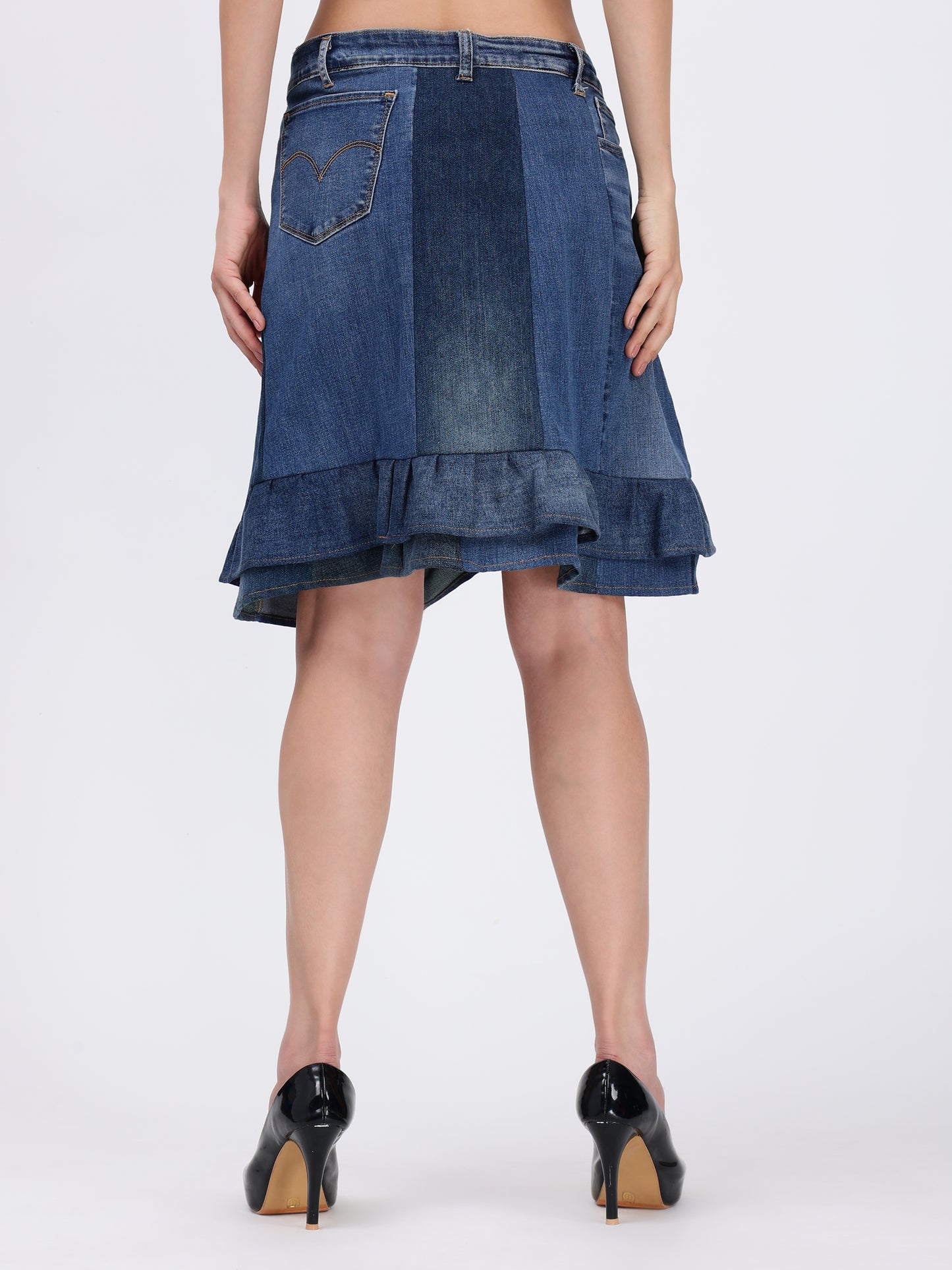 FLARED DENIM  SKIRT