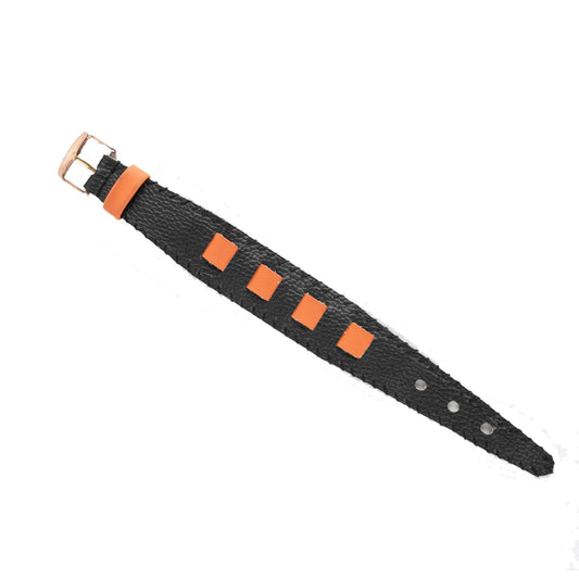 Handcrafted And Upcycled Unisex Bracelet - Orange Hue