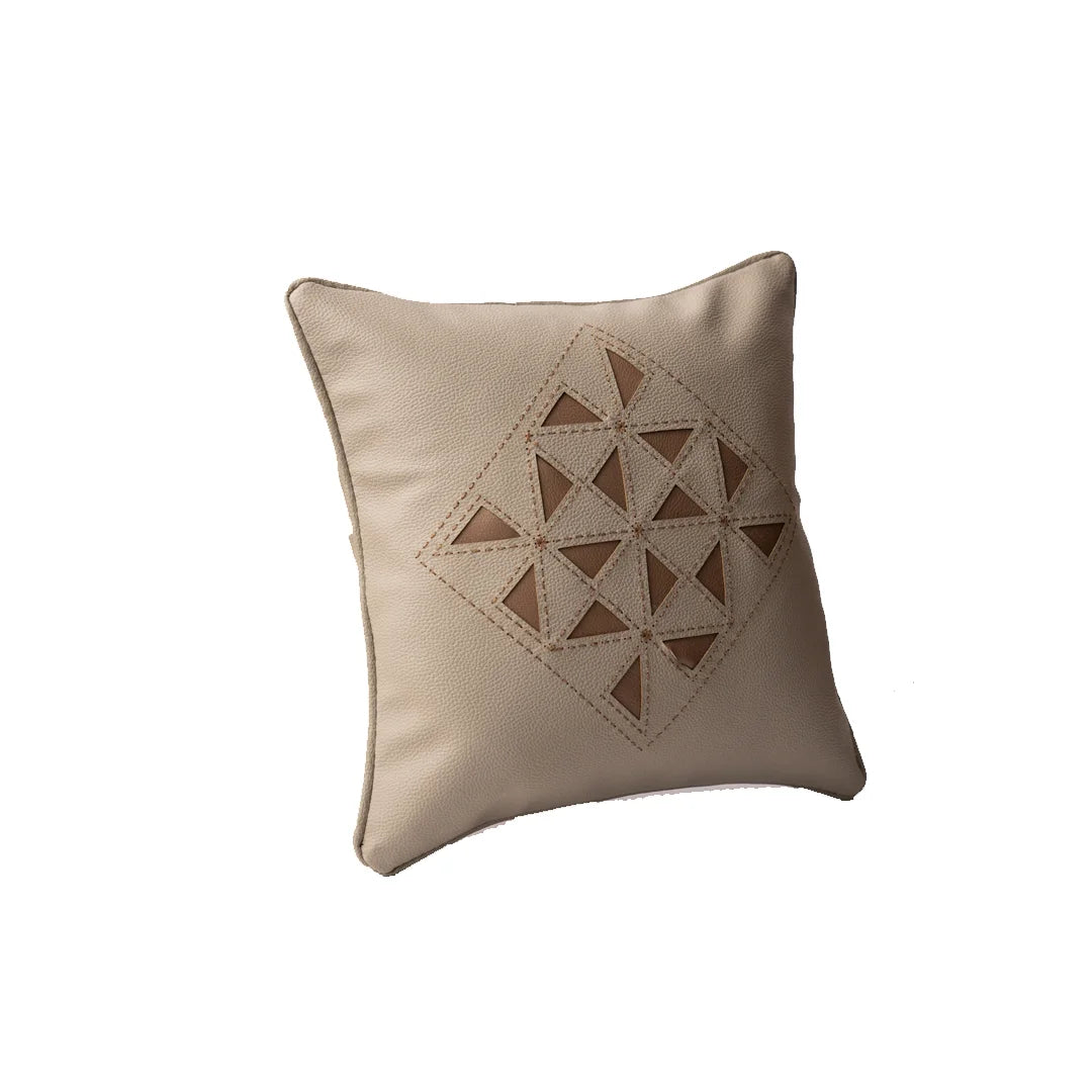 Upcycled And Handcrafted Cushions - Geometry Art (Beige)