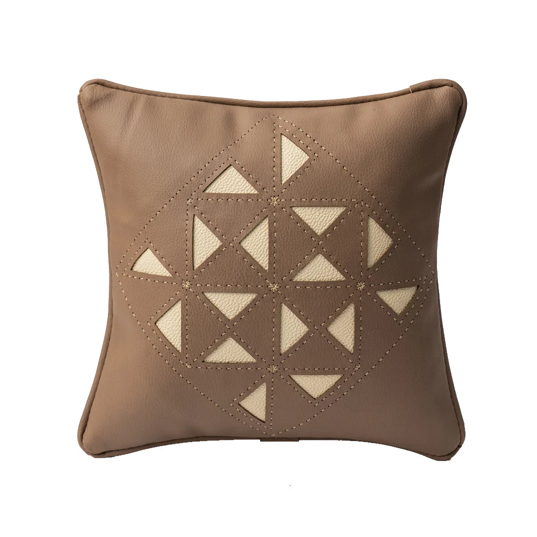 Upcycled And Handcrafted Cushions - Geometry Art (Brown)