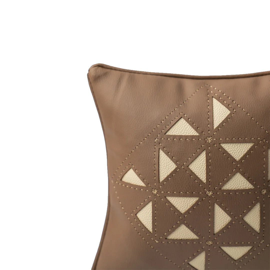 Upcycled And Handcrafted Cushions - Geometry Art (Brown)