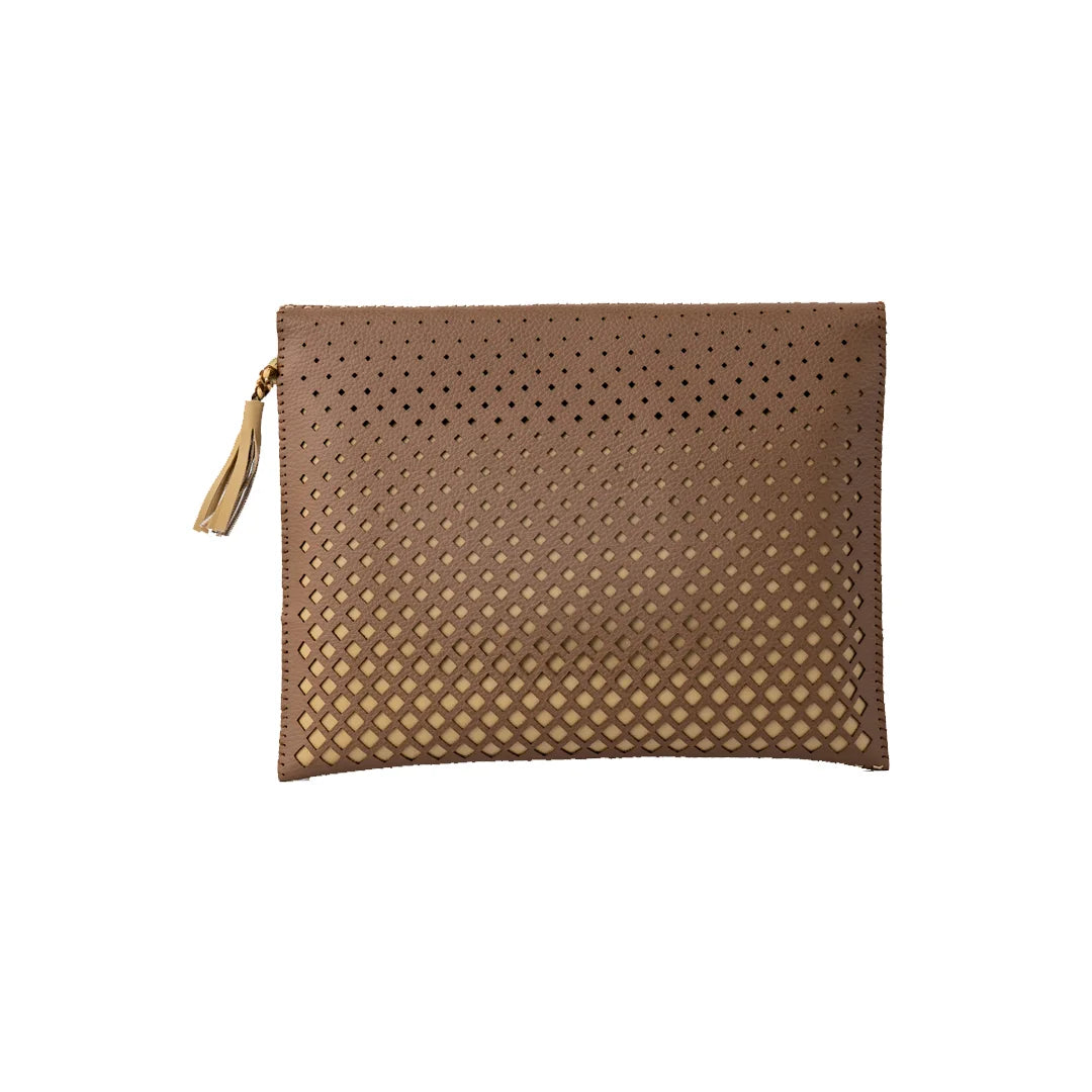 Handcrafted And Upcycled Clutch - Polka (Black)
