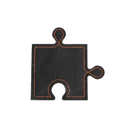 Handcrafted upcycled Coasters (Set Of 4) - Puzzle Black