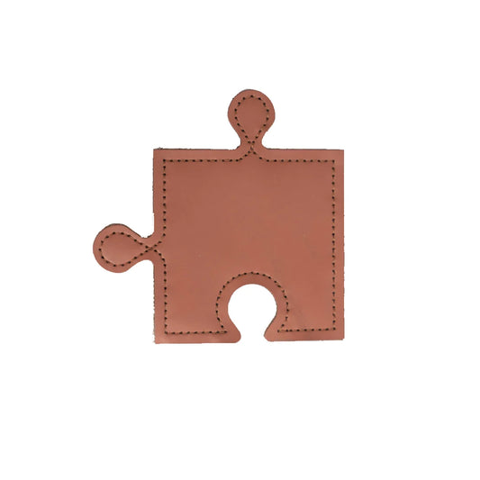 Handcrafted upcycled Coasters (Set Of 4) - Puzzle Brown