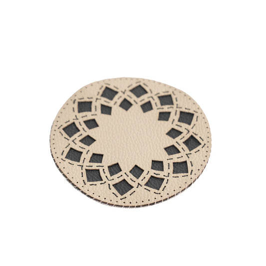 Handcrafted upcycled Coasters (Set Of 4) - Mandala (Beige)