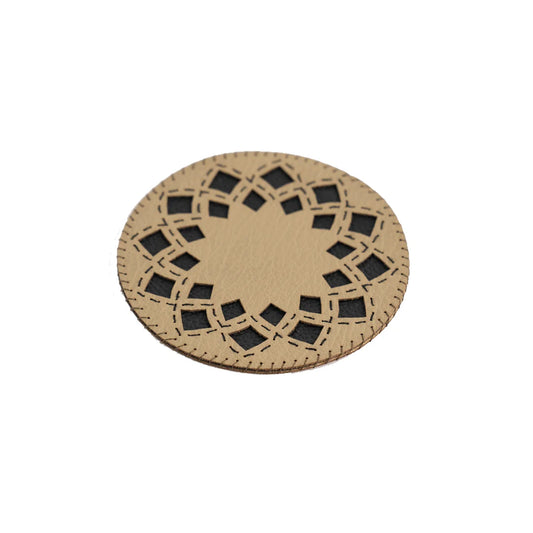 Handcrafted upcycled Coasters (Set Of 4) - Mandala (Brown)