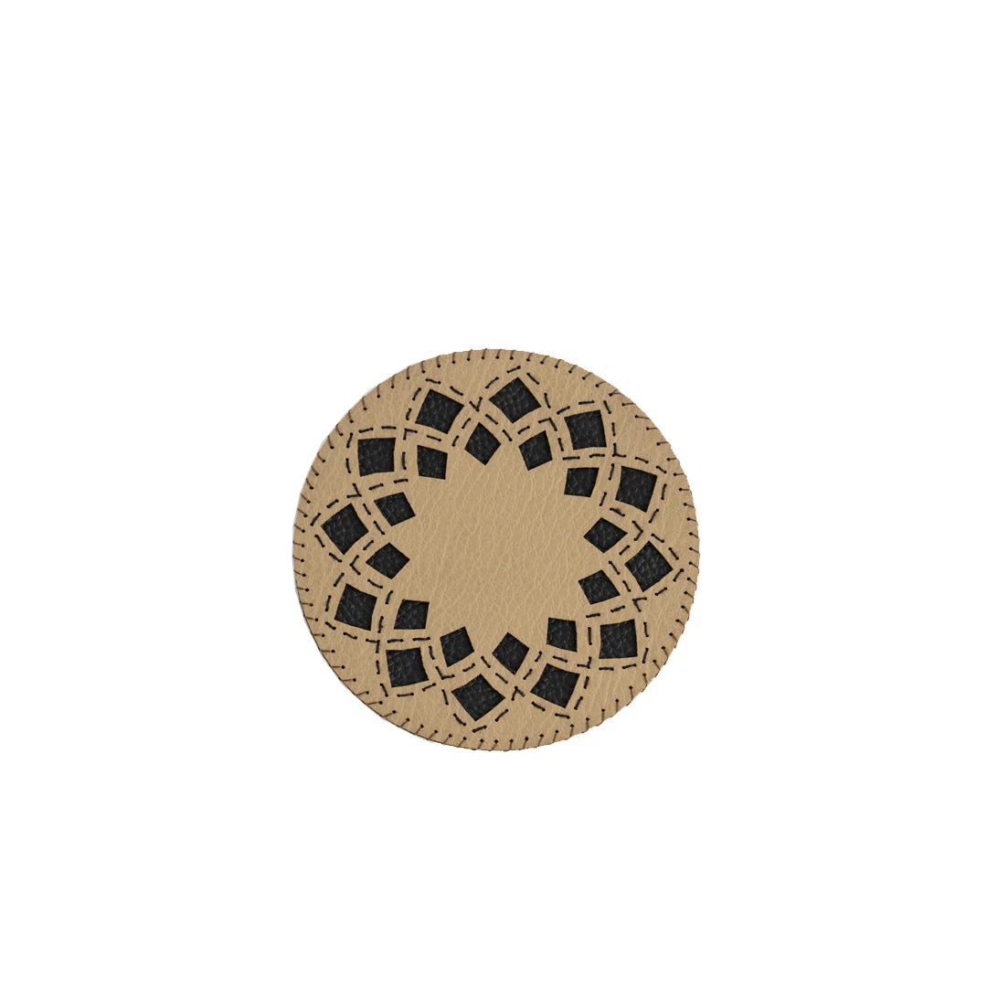 Handcrafted upcycled Coasters (Set Of 4) - Mandala (Brown)