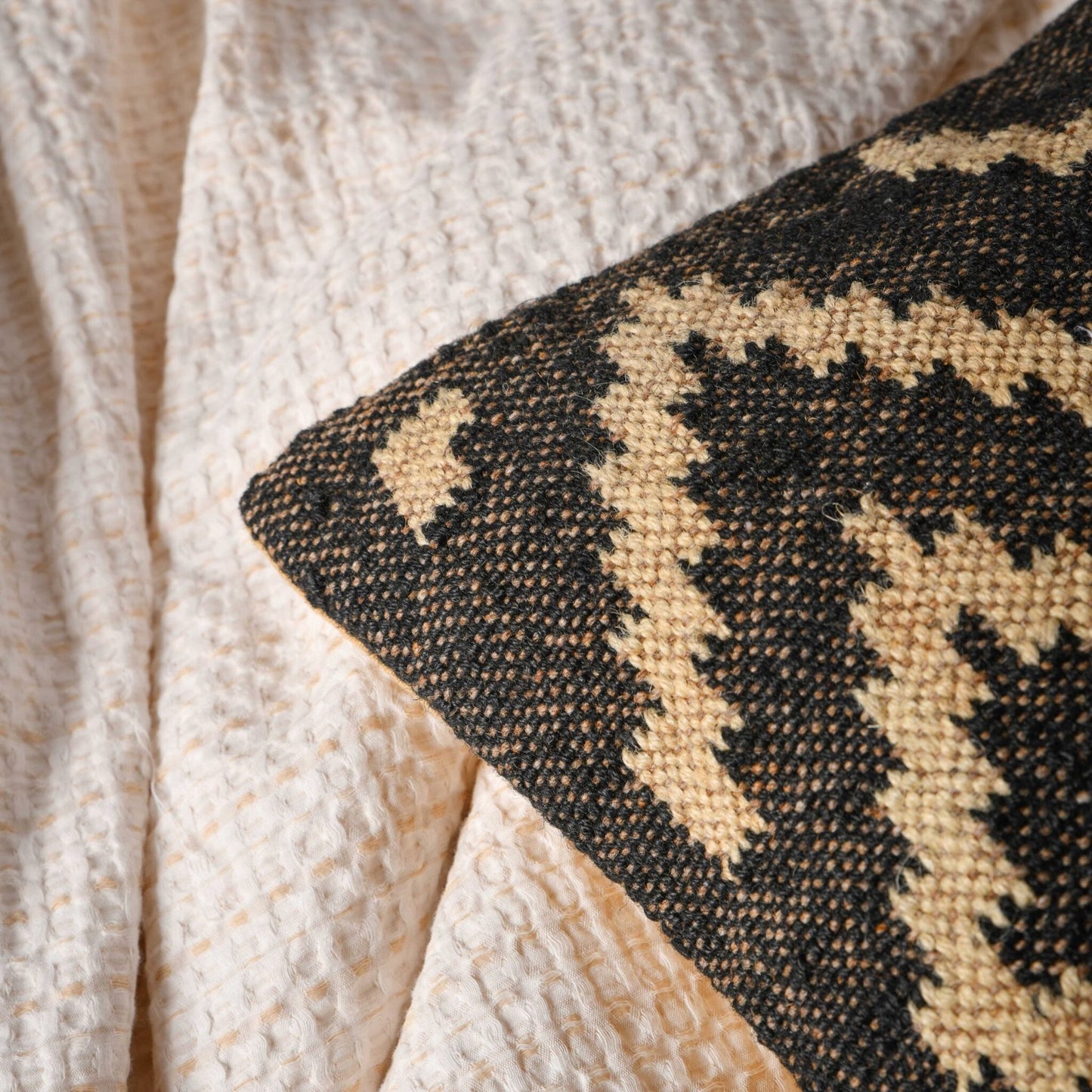 Indian Vintage Jute Kilim Cushion Cover – Mattie (Set Of Two)